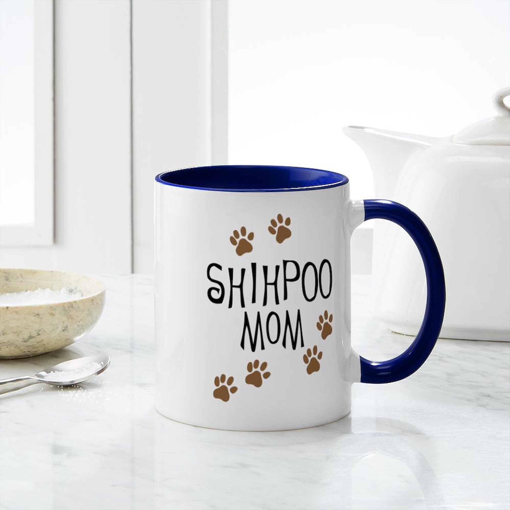 Shihpoo Mom Ceramic Coffee Mug 11 oz (325 ml) - Perfect Gift for Dog Lovers, Ideal for Tea, Coffee & Hot Drinks at Home or Office