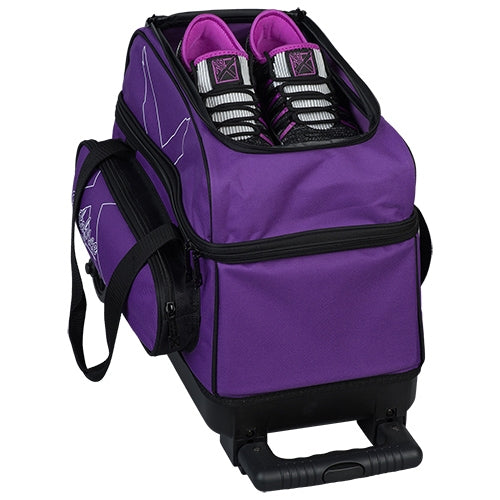 KR Strikeforce Hybrid Purple Double Roller Bowling Ball Bag - Durable Bowling Accessories for Men & Women - Perfect for League Play, Tournaments & Practice Sessions