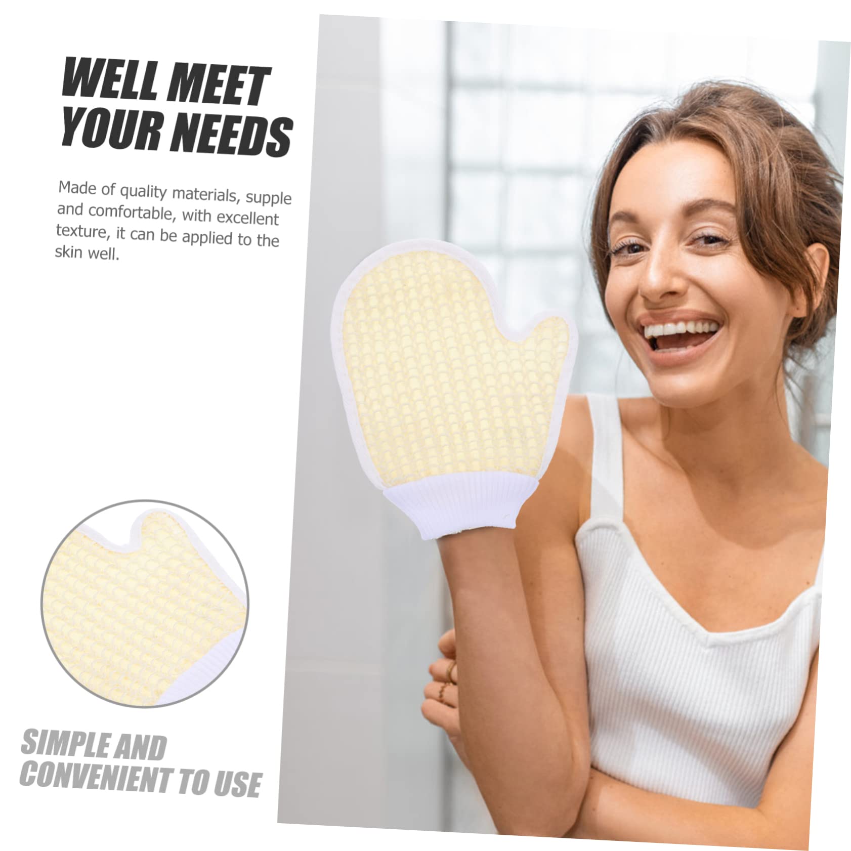 FOMIYES Exfoliating Bath Gloves 2PCS - Soft Scrubbing Mitts for Gentle Body Cleansing & Dead Skin Removal | Perfect for Shower, Spa & Dry Brushing Routine