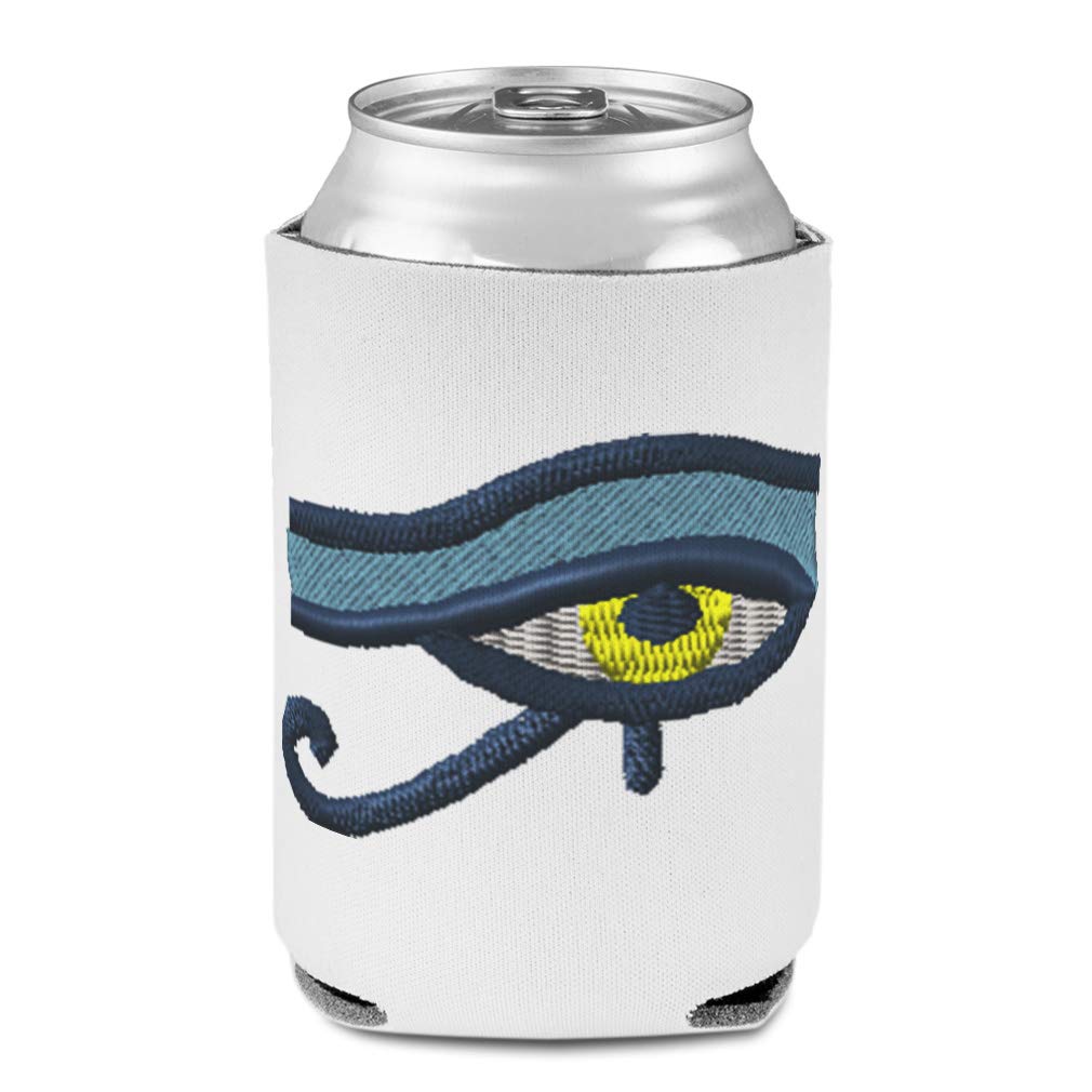 Insulated Can Sleeves for Beer & Drinks - Egyptian Eye of Horus Design - Perfect for Scuba Diving, Foam Parties & Outdoor Events