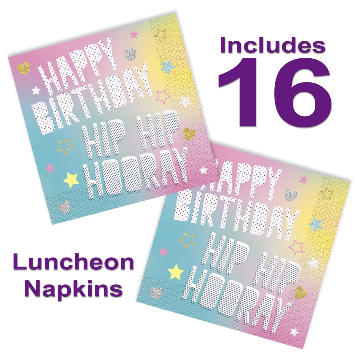 32-Piece Unicorn Themed Birthday Party Supplies - 7 Inch Disposable Paper Plates & Matching Napkins for Cake, Desserts & Celebrations - Perfect for Kids Birthday Parties, Baby Showers & Unicorn Themed Events