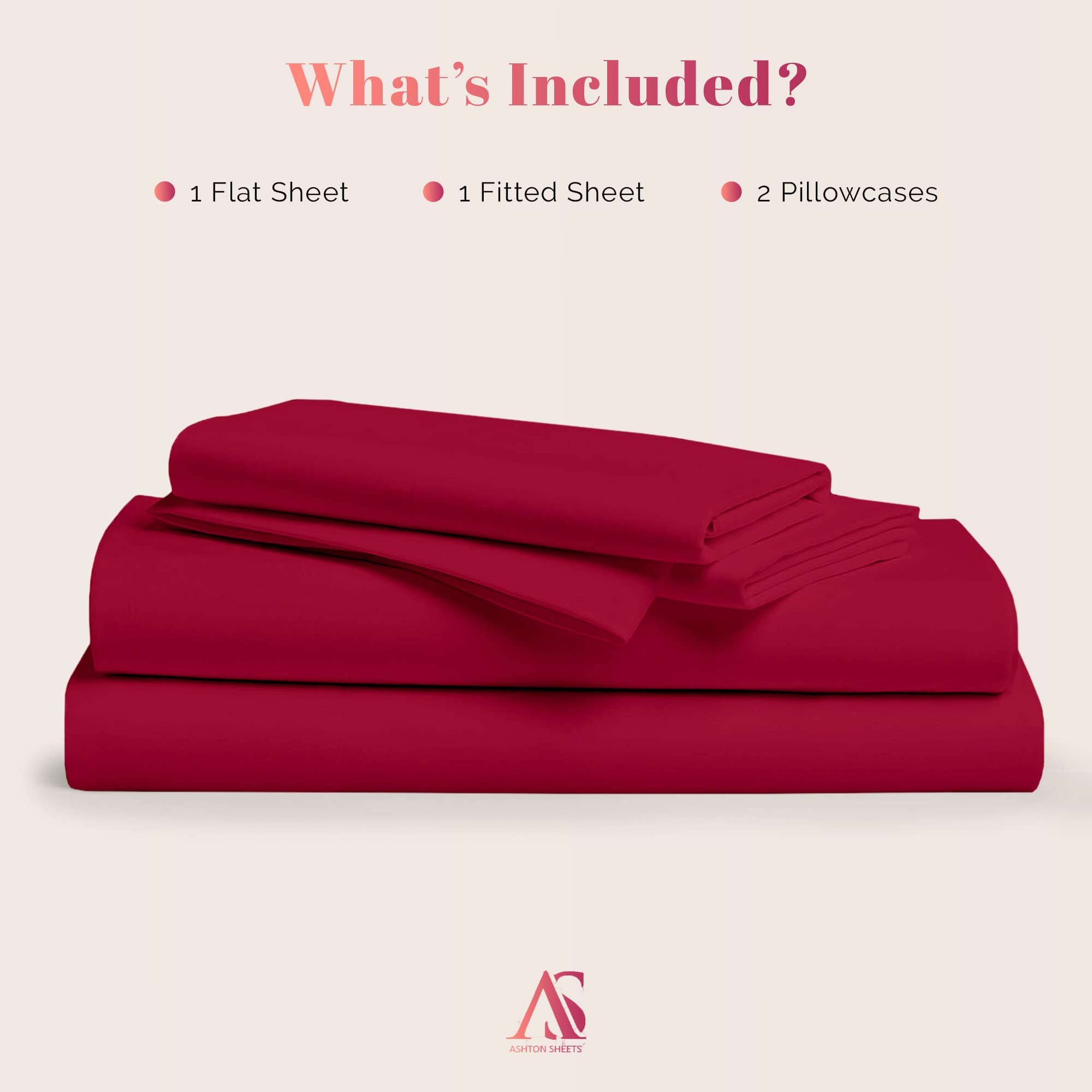 Premium 100% Egyptian Cotton California King Sheets - 1000 Thread Count 4-Piece Set | Ultra Soft & Cooling Sateen Weave | Luxury Bedding for Hot Sleepers | Perfect for Master Bedrooms & Guest Rooms (Red)