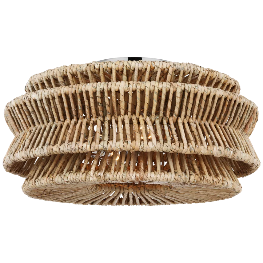 Anna Large Drum Semi Flush Mount Ceiling Light - Modern Farmhouse Lighting Fixture for Bedroom, Living Room, Dining Room & Hallway