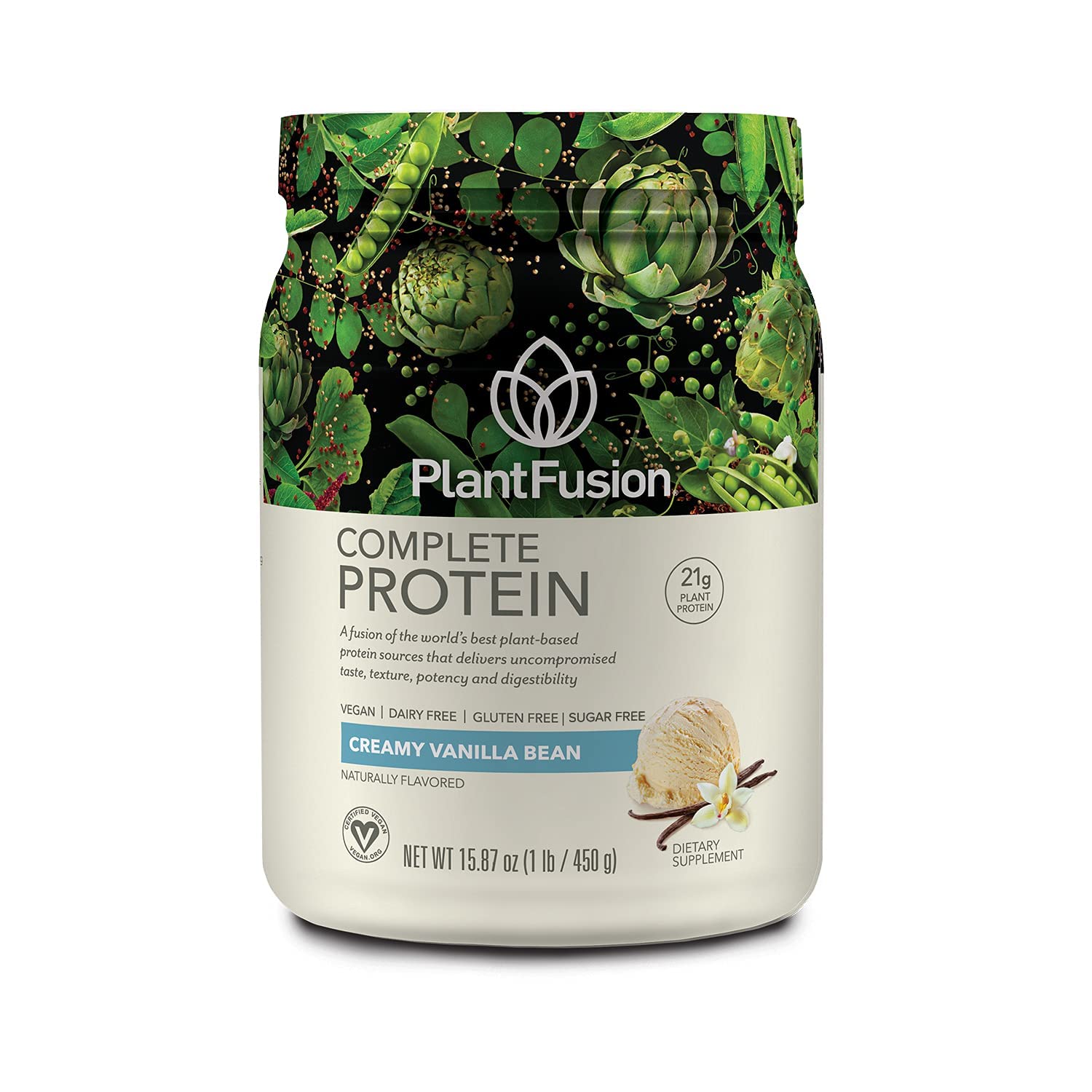 PlantFusion Complete Plant-Based Pea Protein Powder Bundle - Non-GMO, Vegan, Dairy-Free, Gluten-Free, Soy-Free, Allergy-Friendly with Digestive Enzymes - Vanilla Bean & Chocolate (1 lb) - Perfect for Post-Workout Recovery, Smoothies & Healthy Meal Replacement