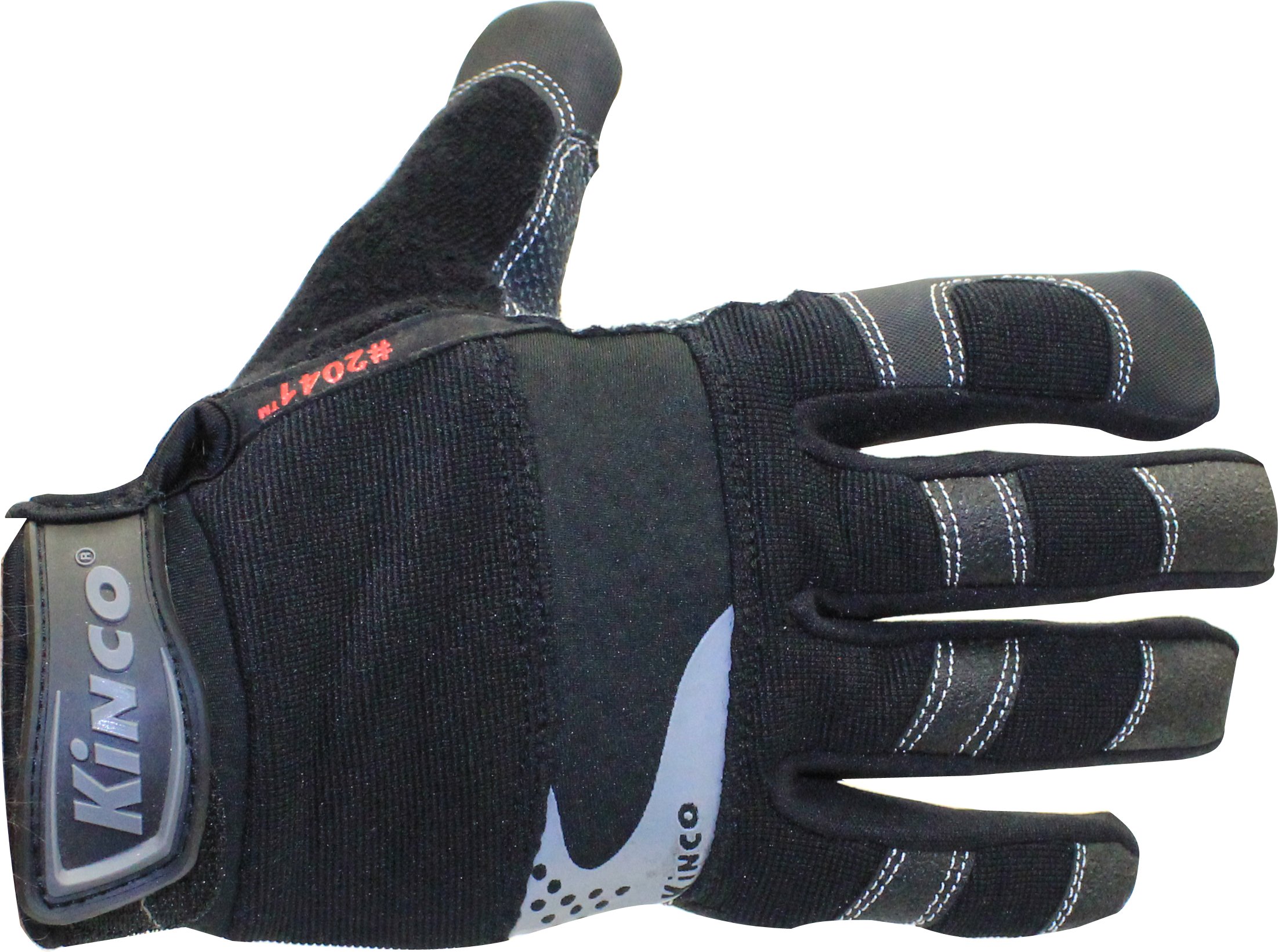 KincoPro 2041 Medium Duty Synthetic Leather Work Gloves - Unlined, Black Back, Gray, Large (6 Pairs) - Ideal for Construction, Warehouse, and DIY Projects