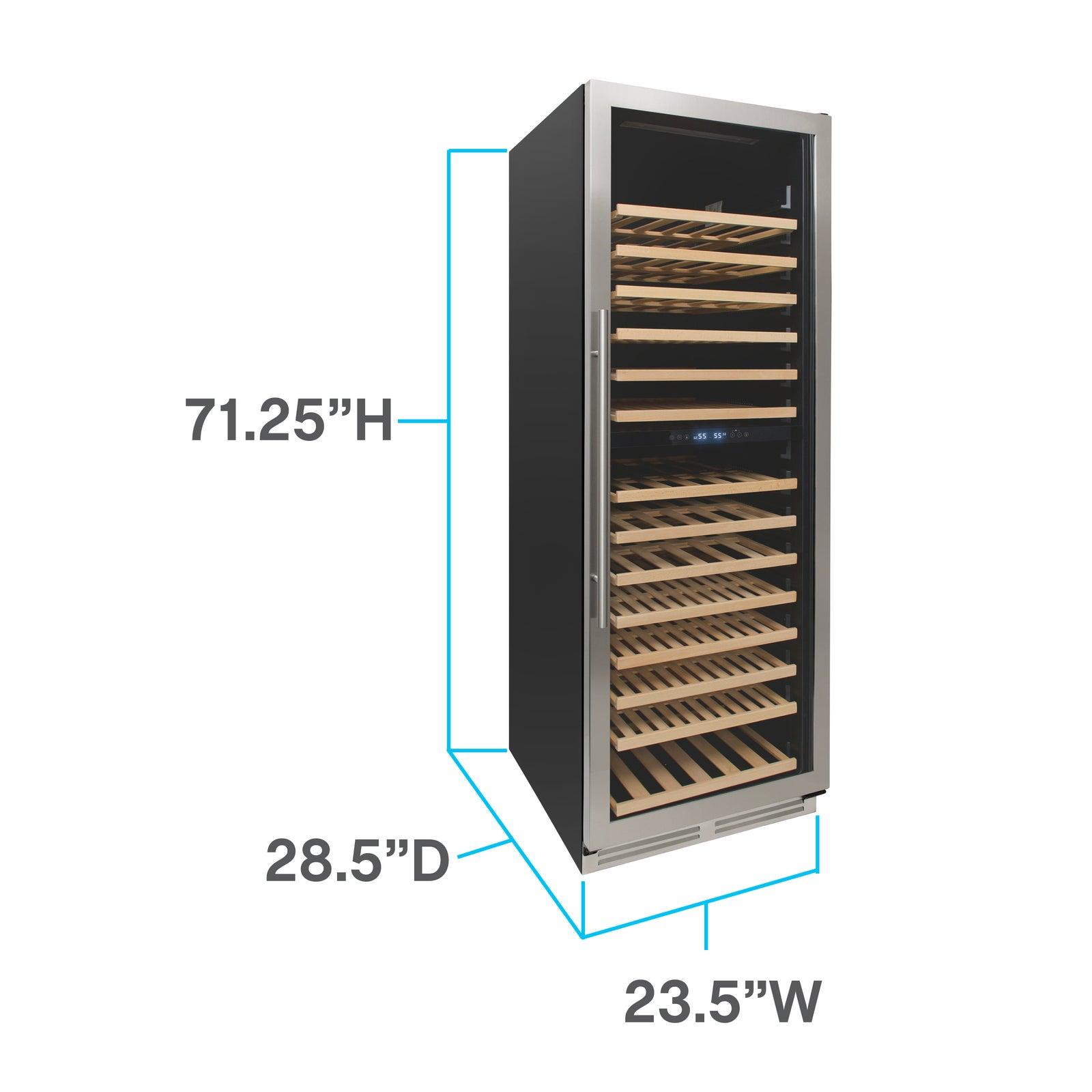 Avanti WCD165DZ3S 163 Bottle Dual Zone Wine Cooler - Stainless Steel Design for Home & Restaurant Use - Perfect for Wine Storage & Entertaining