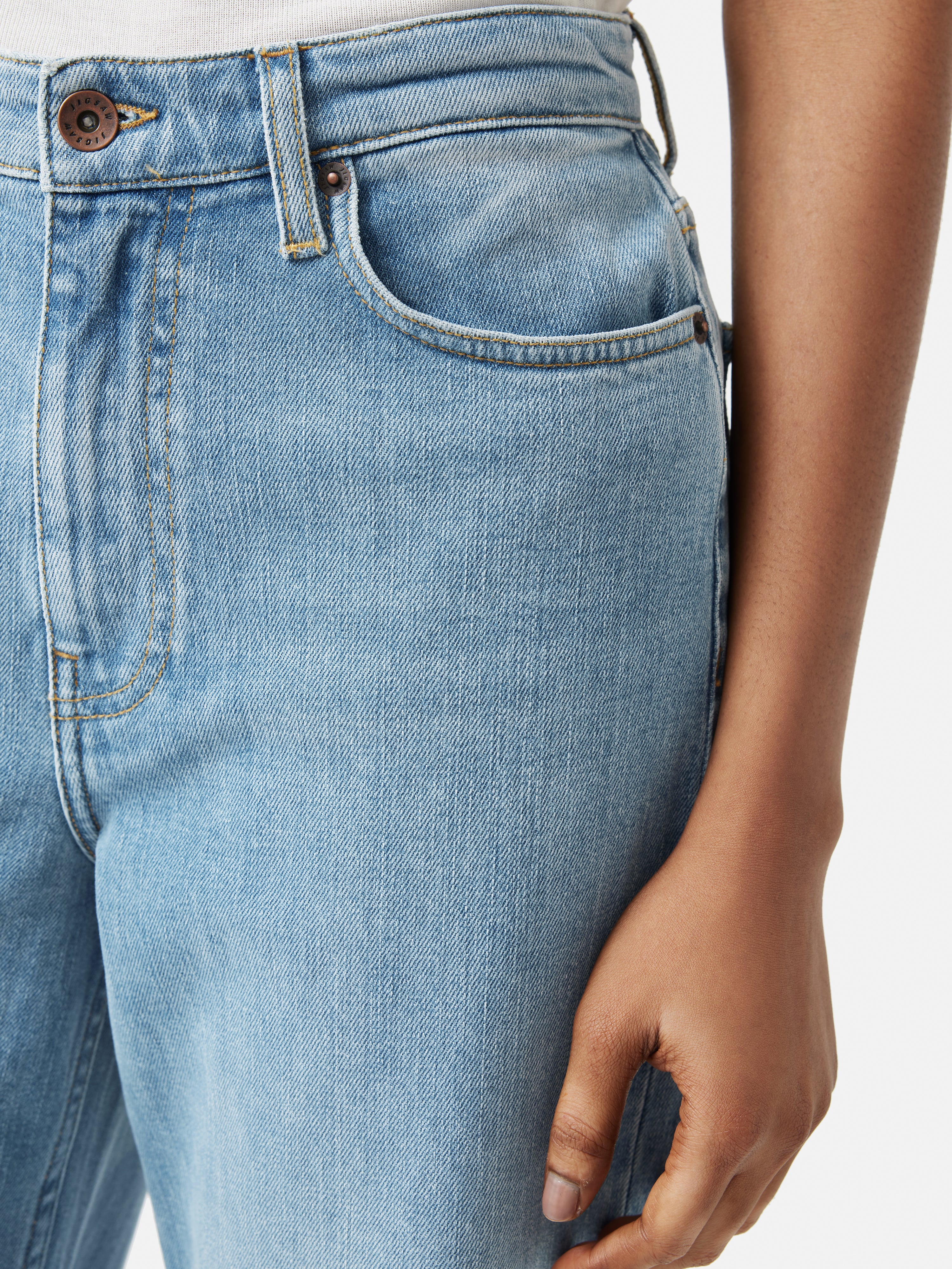 Balfour Women's Light Blue Wide Leg Jeans - High Waist Stretch Denim Pants for Casual Wear & Everyday Outfits