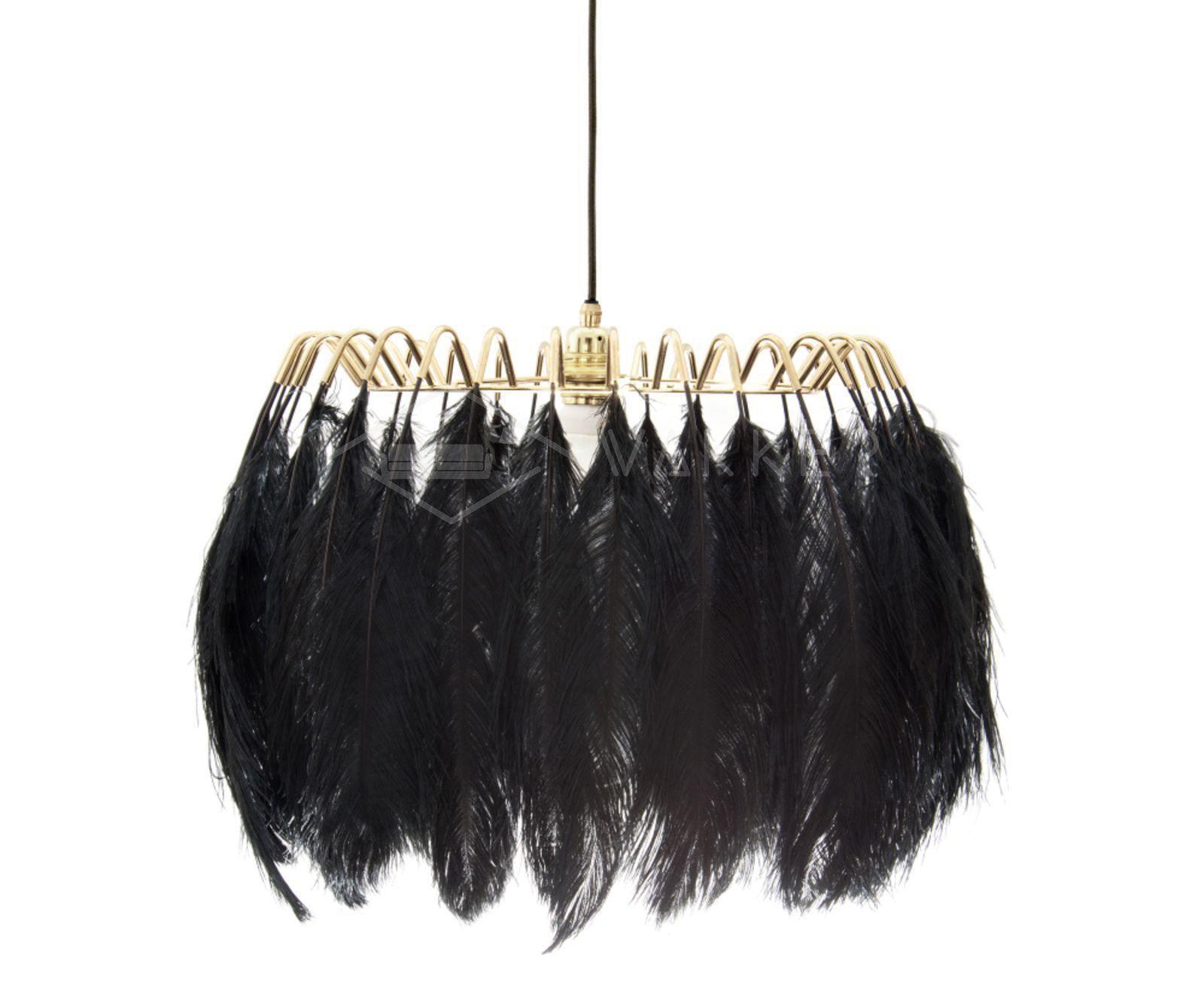 Feather Pendant Lamp - Handmade Bohemian Style Ceiling Light Fixture for Living Room, Bedroom, Dining Room & Kitchen Decor