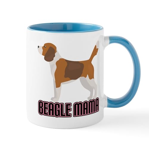 White/Blue Inside - Beagle Mama Mugs