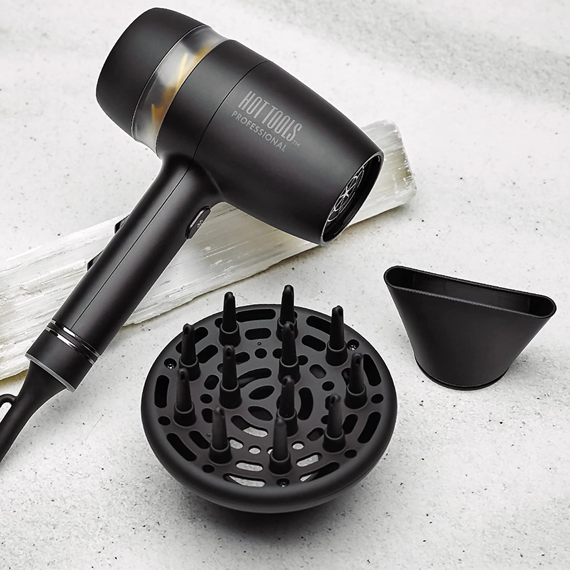 Hot Tools Black Gold QuietAir Power Dryer HTDR7000BG - Professional Hair Dryer for Salon-Quality Blowouts at Home, Perfect for Styling & Fast Drying