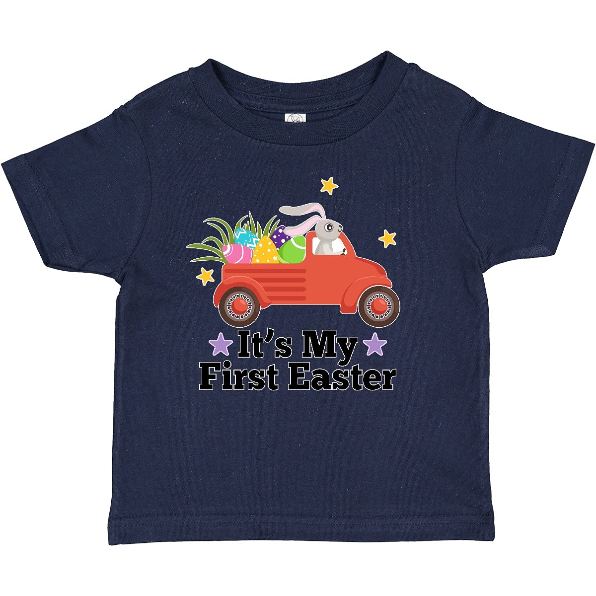 Inktastic First Easter Bunny Egg Truck Baby T-Shirt - Cute Easter Outfit for Infants & Toddlers - Perfect for Easter Photos, Egg Hunts & Spring Celebrations