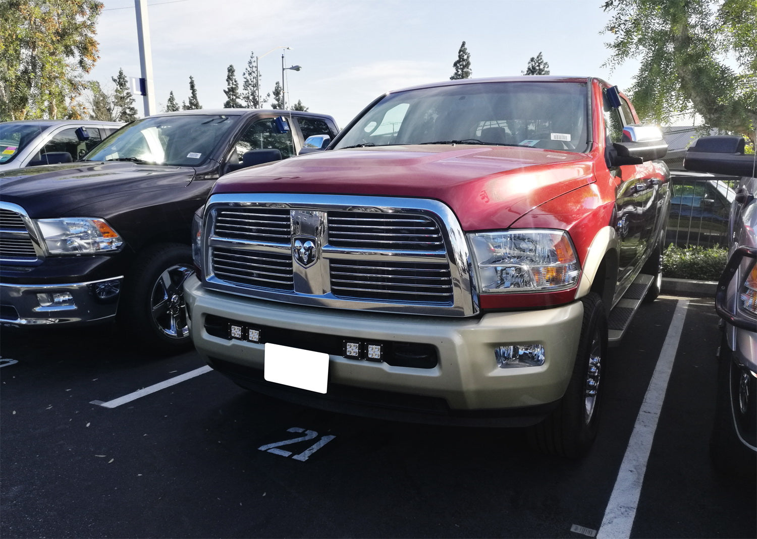 40W CREE LED Pods with Lower Bumper Mounting Bracket - Compatible with 2009-2018 Dodge RAM 2500 & 3500 - Off-Road Lighting for Trucks, Fog Lights, Trail Driving, and Nighttime Visibility