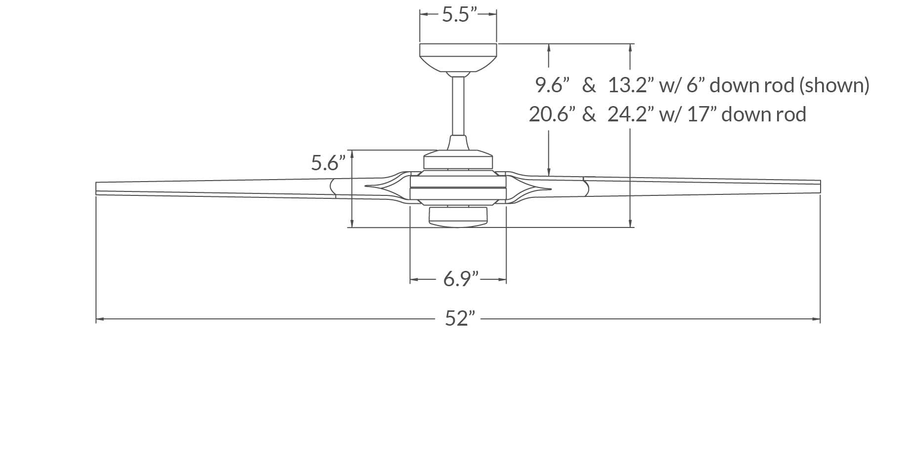 Torsion 52-Inch Dark Bronze Ceiling Fan with Black Blades & Remote Control - Perfect for Living Rooms, Bedrooms, and Outdoor Spaces