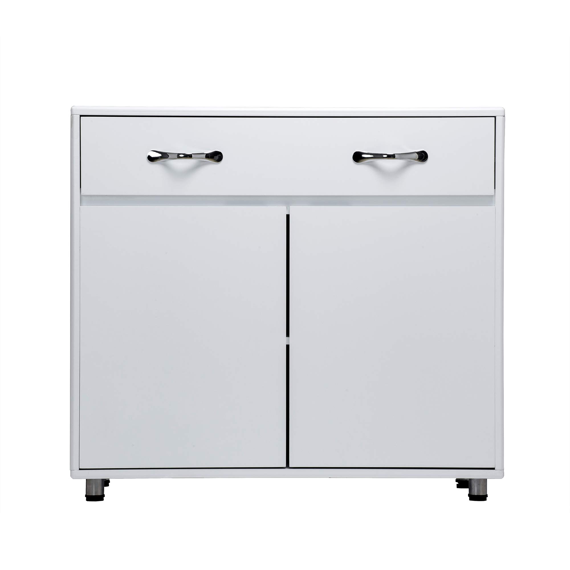 2-Door White Storage Cabinet - File Drawer Sideboard for Office, Kitchen & Home Organization | Perfect for Files, Dishes & Supplies Storage