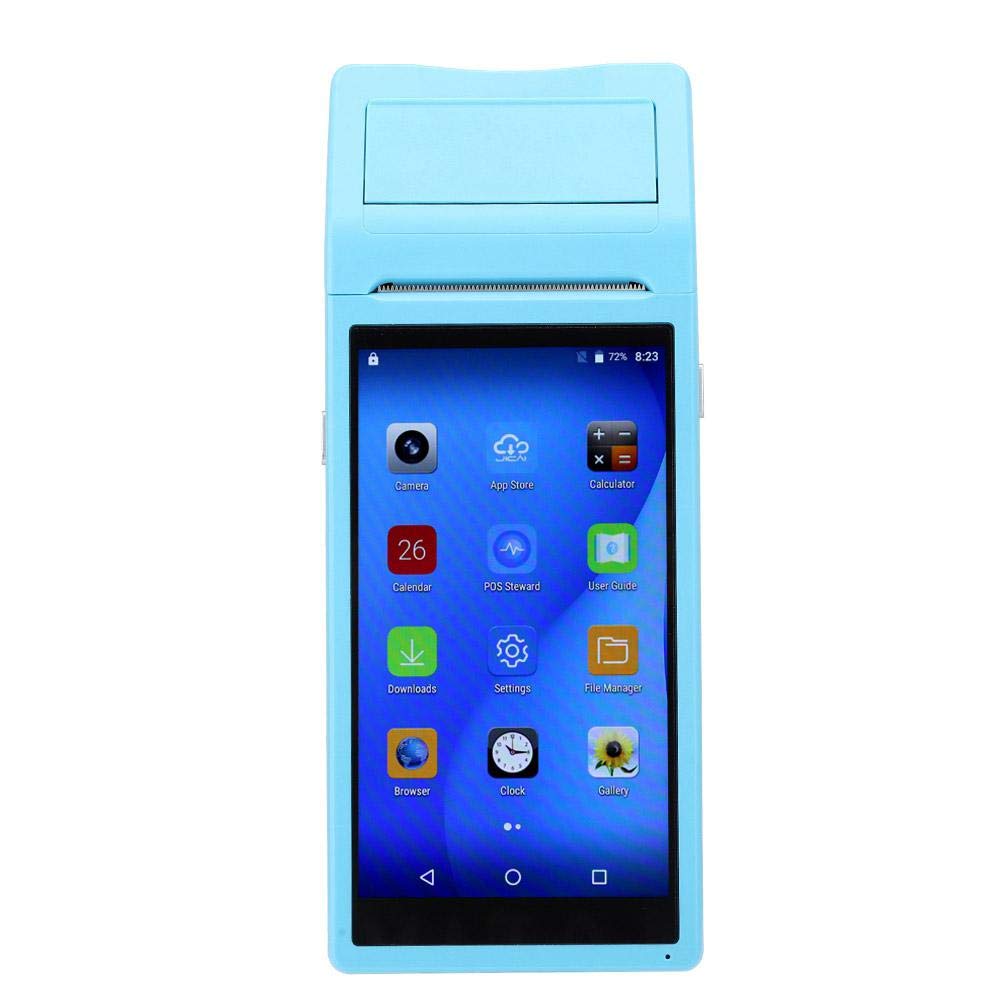 ASHATA 58MM Wireless Bluetooth & WiFi Receipt Printer - Portable POS Printer with 5.5-inch IPS Display, High-Speed Printing for Android/iOS - 3G Quad Core 1+4G - Ideal for Restaurants, Retail Stores & Mobile Vendors (Blue)