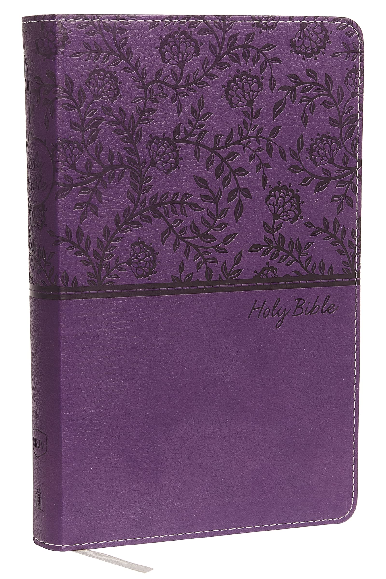 NKJV Deluxe Gift Bible - Leathersoft Purple Cover, Red Letter Edition, Comfort Print | Holy Bible New King James Version | Perfect for Church Gifts, Bible Study & Christian Devotionals