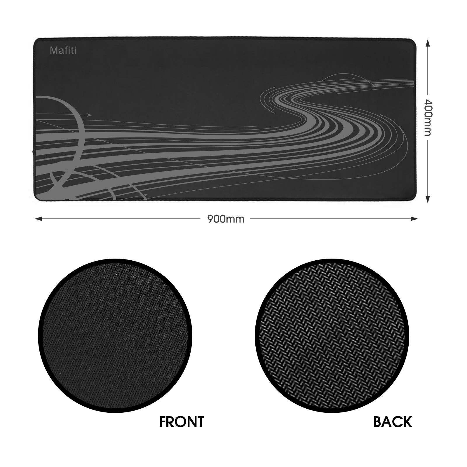 Extra Large Gaming Mouse Pad 35.4x15.7 Inches - Stitched Edges, Non-Slip Rubber Base, Water-Resistant Desk Mat for Keyboard & Mouse - Perfect for PC Gaming, Office Work & Home Computer Setup - Black Extended Mousepad