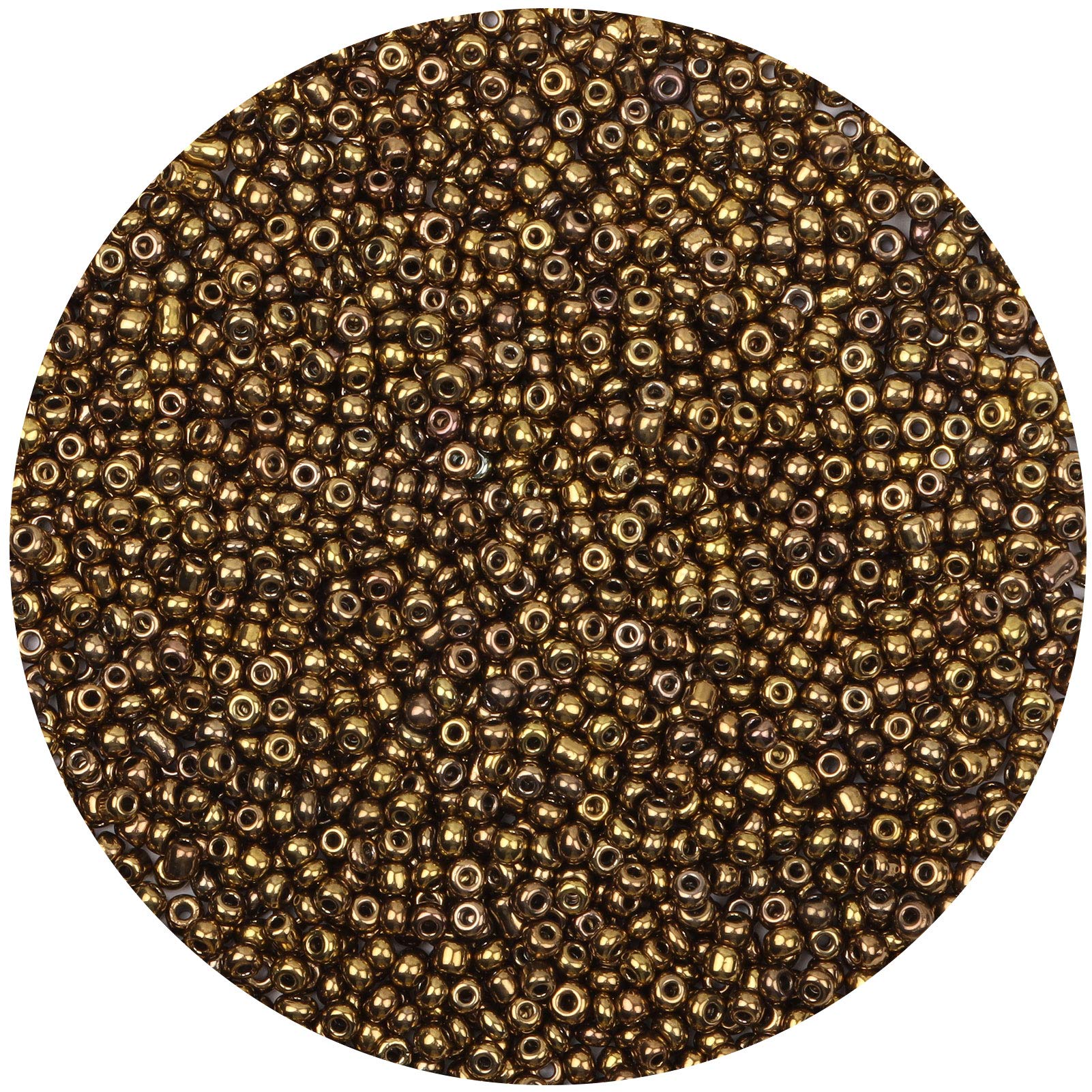 10,000pcs 2mm Glass Seed Beads Bulk - 12/0 Small Pony Beads for DIY Jewelry Making, Bracelets, Necklaces & Craft Projects - Dark Gold Color Waist Beads & Spacer Beads with Tweezers - Perfect for Beading, Scrapbooking & Home Decor