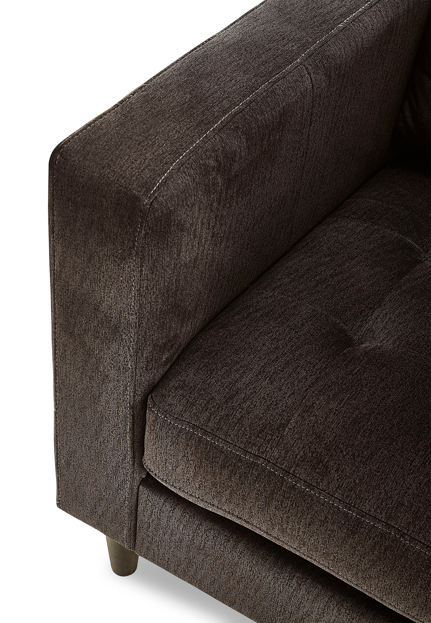 Anthena Chair - Dark Chocolate Brown Modern Accent Chair for Living Room, Bedroom, or Office - Comfortable Upholstered Lounge Seating with Sturdy Wooden Legs
