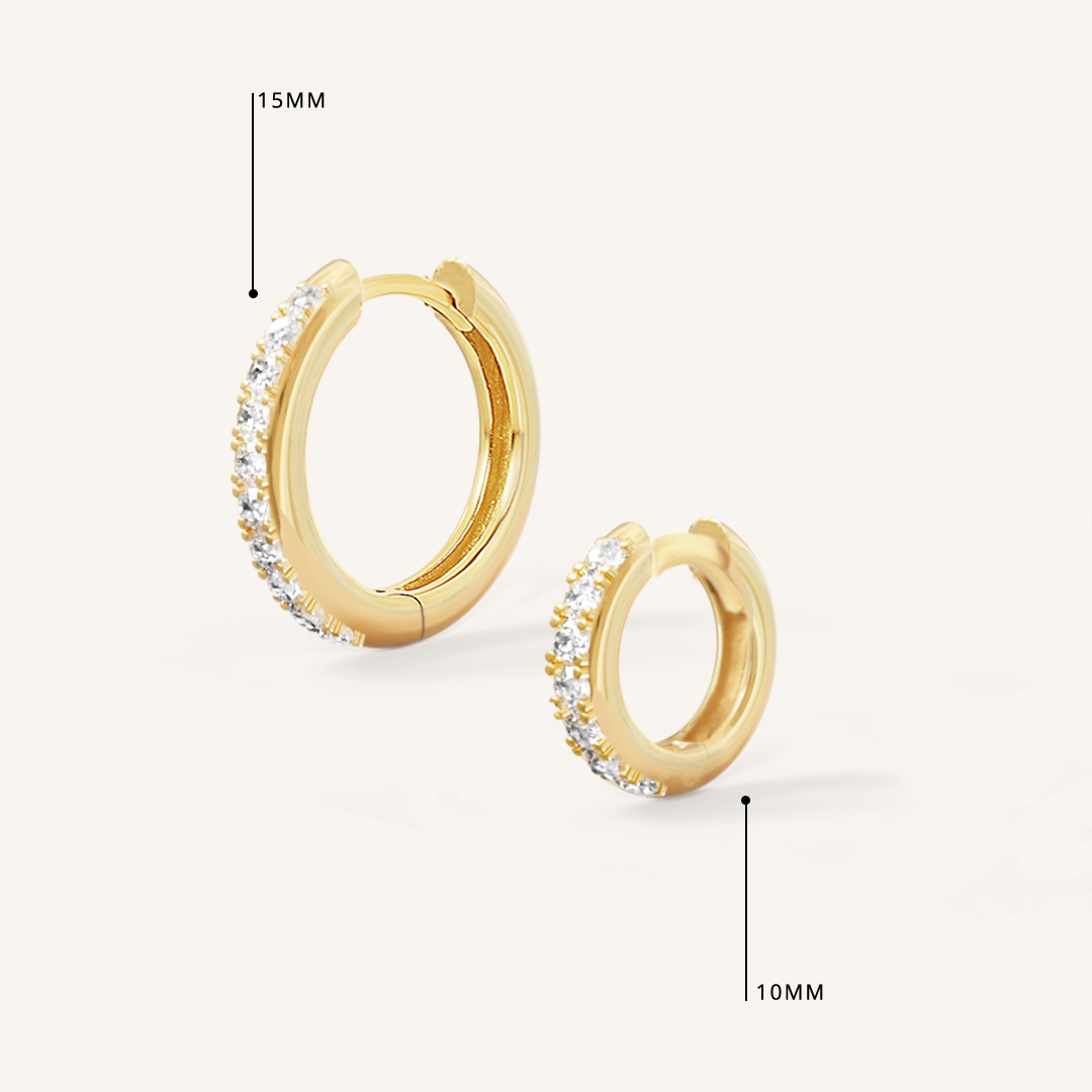 Axial Crystal Hoops - Elegant Rhinestone Earrings for Women, Dainty Sparkling Studs for Daily Wear & Special Occasions | Perfect Gift for Birthday, Anniversary & Party