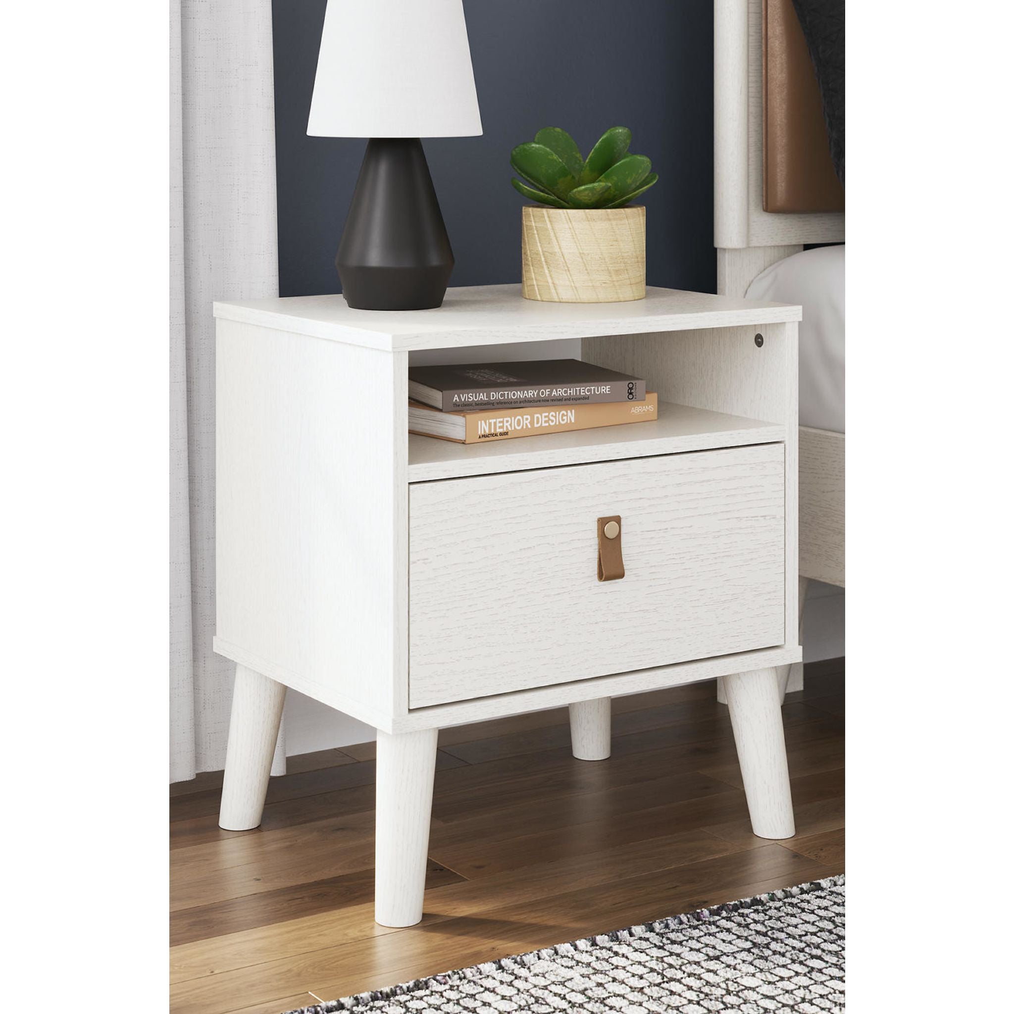 Aprilyn White Nightstand - Modern Bedside Table for Bedroom, Living Room & Guest Room - Stylish & Functional Storage Furniture