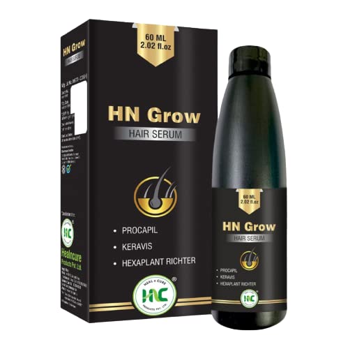 HN Grow Hair Serum with Procapil, Hexaplant & Keravis - 60ml | Hair Fall Control & Healthy Hair Growth Treatment for Men & Women | Perfect for Thinning Hair, Baldness & Scalp Care