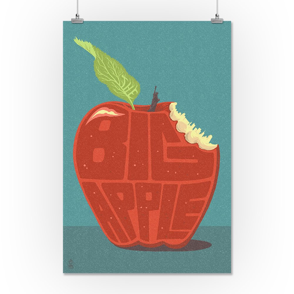 Big Apple Letterpress Giclee Gallery Print - 16x24 New York City Wall Art Decor, Travel Poster for Home & Office - Perfect for Living Room, Bedroom, or Gift