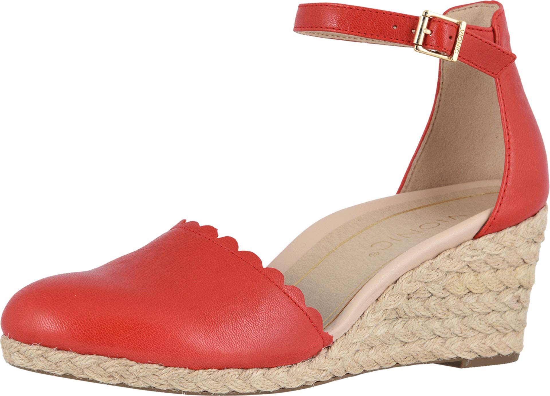 Vionic Women's Aruba Anna Wedge Sandals with Orthotic Arch Support - Comfortable Espadrille Shoes for Women, Perfect for Summer Outings, Beach Vacations & Casual Wear