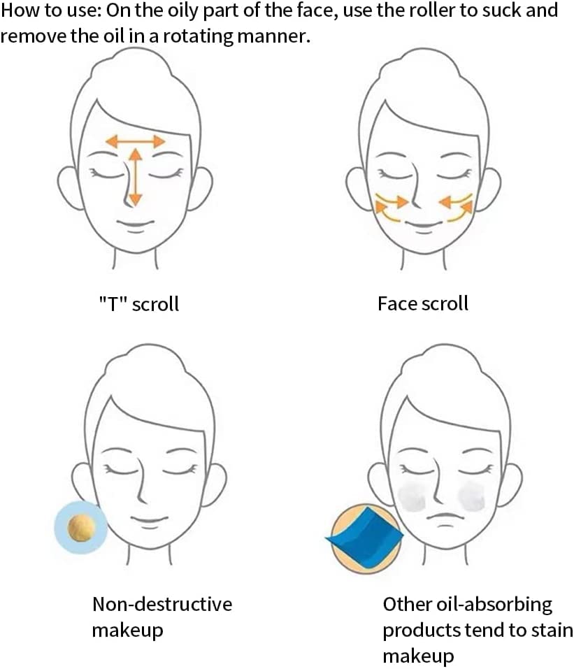 Natural Volcanic Stone Oil Absorbing Face Roller - Portable Oil Control Skincare Tool for Shine-Free Skin | Perfect for Gym, Office & Travel