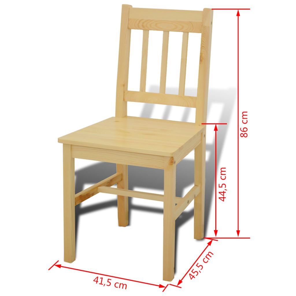 FAMIROSA 5-Piece Solid Pine Wood Dining Set with Table & 4 Chairs - Natural Wood Kitchen & Breakfast Table for Dining Room, Home Decor - Perfect for Family Meals, Entertaining Guests & Small Space Dining Areas