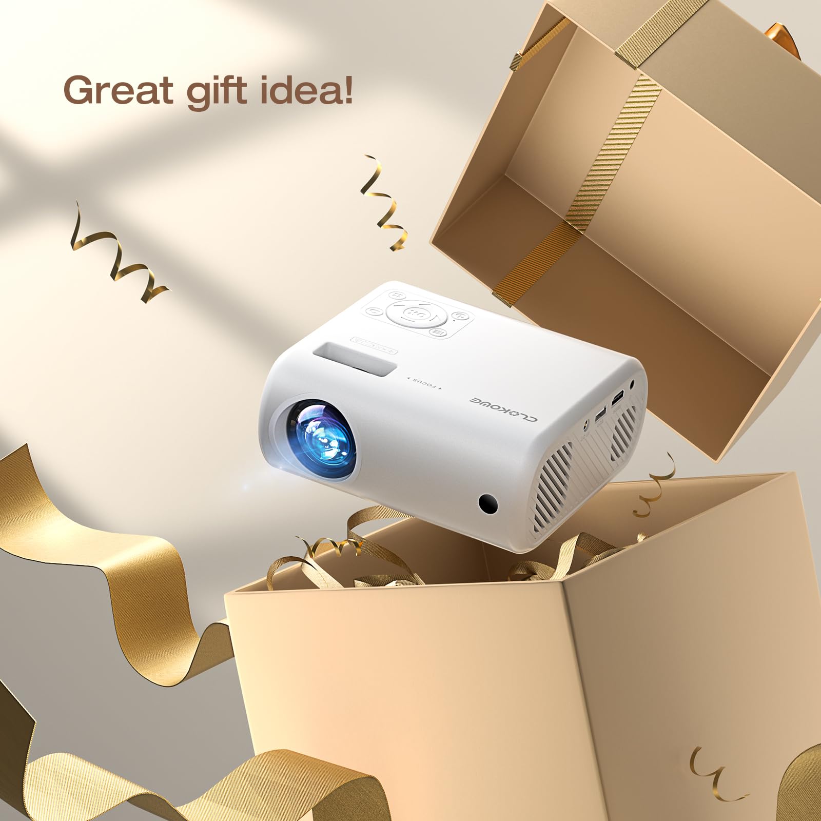 CLOKOWE Mini Projector 2024 - 9000 Lux Portable Movie Projector with Full HD 1080P, Compatible with iPhone, Android, Laptop, TV Stick & Game Consoles | Perfect for Home Theater, Outdoor Movies & Office Presentations