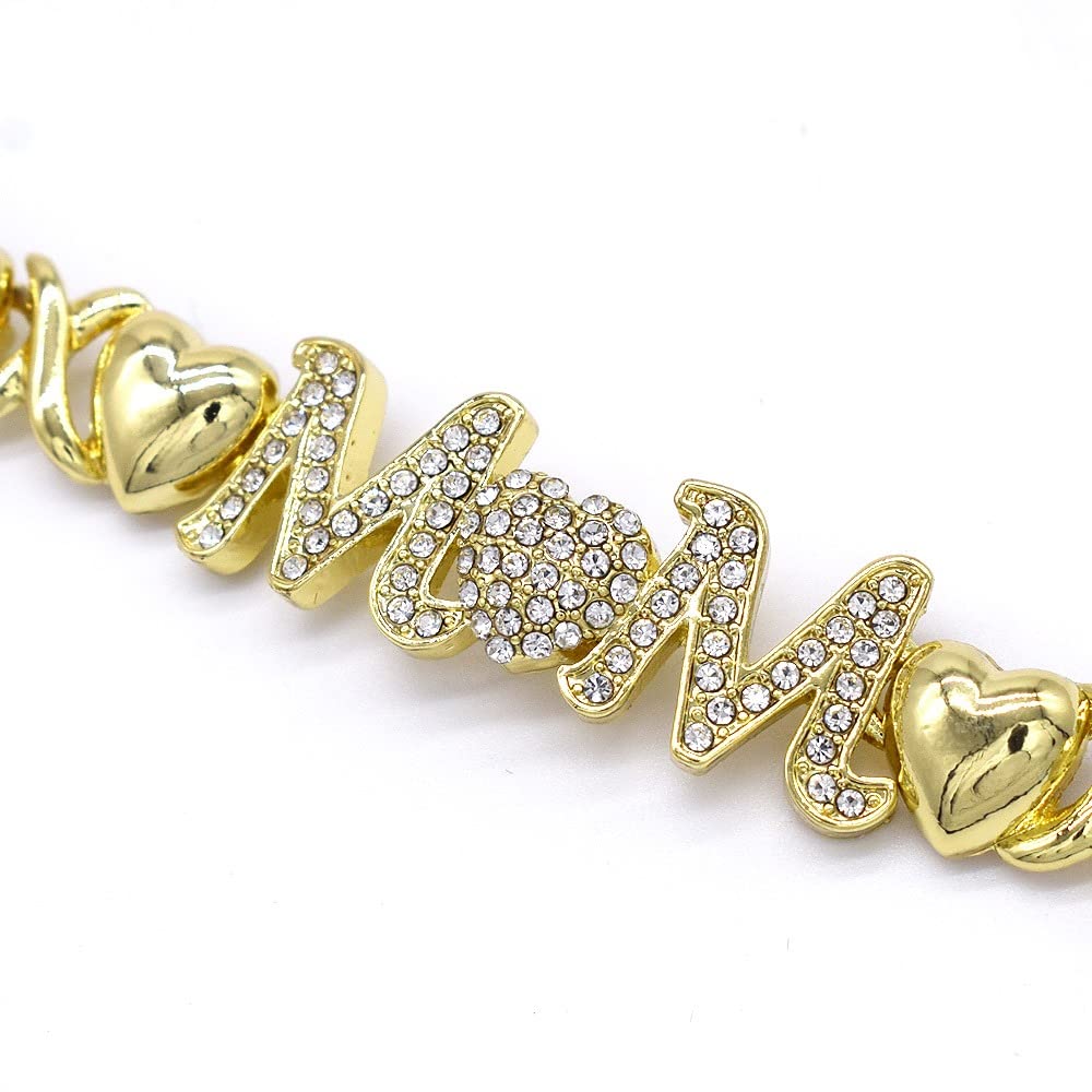 Women's XOXO Hugs & Kisses Charm Bracelet - 18kt Solid Gold Plated Shiny Mom Jewelry Gift for Mother's Day, Birthday & Anniversary - Perfect for Everyday Wear & Special Occasions