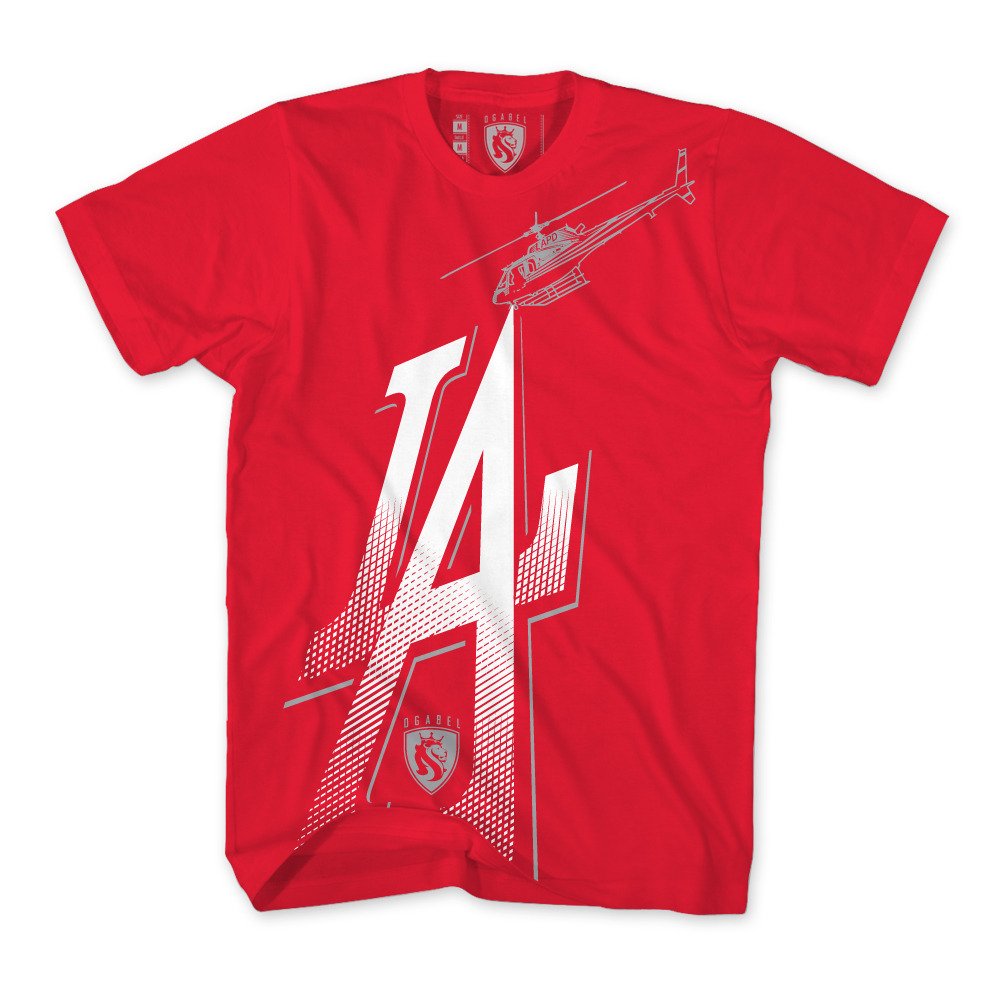 OGABEL Men's LA Bird Graphic T-Shirt - Red | Casual Streetwear for Everyday Wear & Urban Fashion