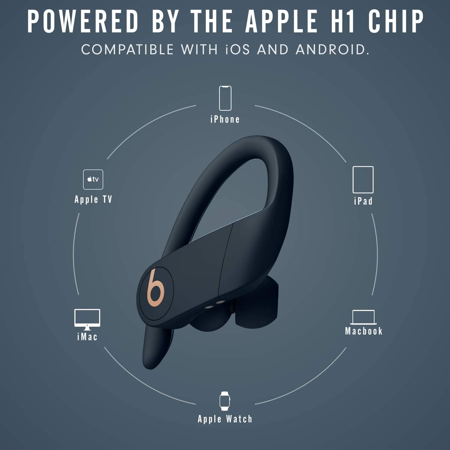 Beats Powerbeats Pro Wireless Earbuds - Class 1 Bluetooth Headphones with Bonus Cleaning Cloth - Navy (Renewed) - Perfect for Workouts, Running & Gym | Sweat-Resistant & Secure Fit