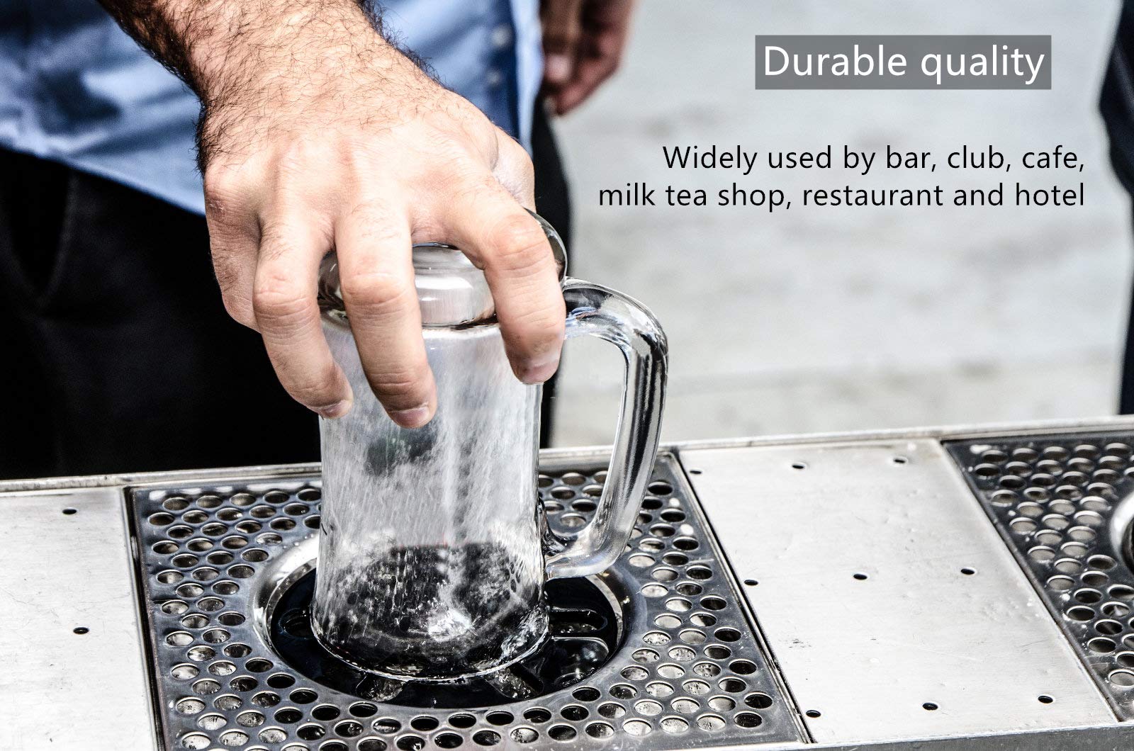 Stainless Steel G1/2'' Automatic Glass Rinser & Cup Washer - Bar Pitcher Rinser for Restaurants, Hotels, and Commercial Use - Perfect for Washing Beer Glasses, Wine Cups, and Drinkware