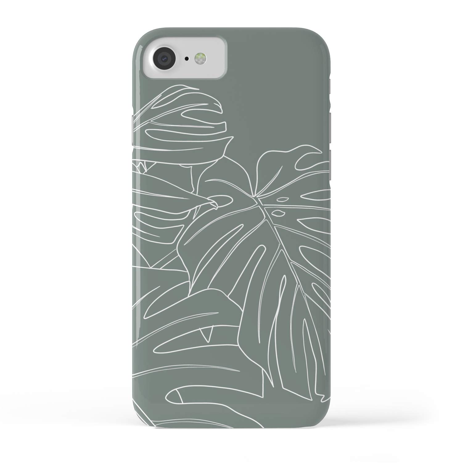 Minimalist Monstera Leaf Design Slim Phone Case Compatible with Apple iPhone 7 - Protective Cover for Everyday Use, Office & Travel