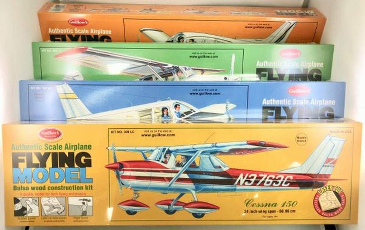 4 Classic General Aviation Balsa Wood Model Airplanes Kit - DIY Scale Aircraft for Collectors & Hobbyists - Perfect for Home Decoration, Gift Giving & Aviation Enthusiasts