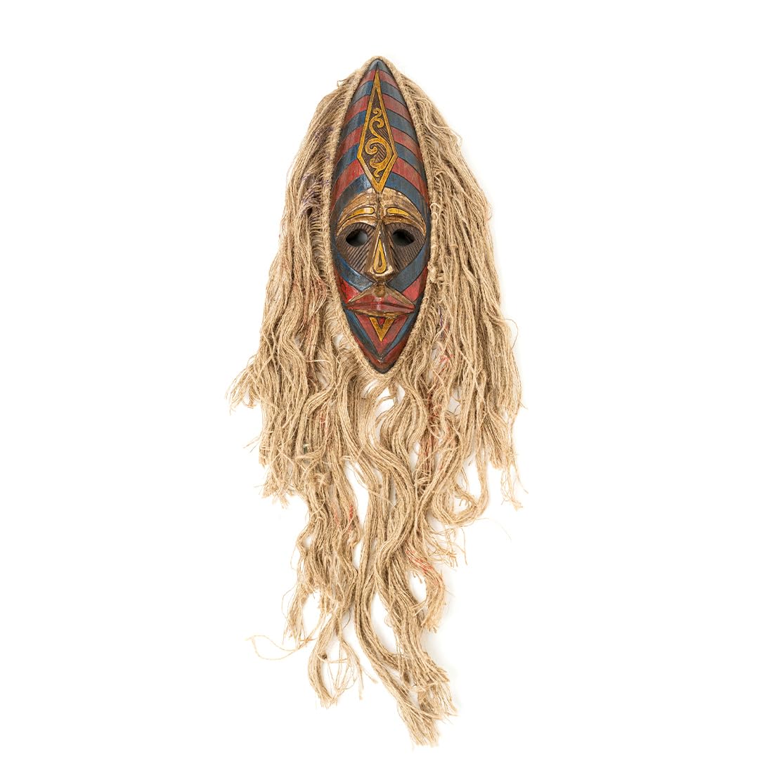 Hand Carved African Tribal Warrior Protection Mask - Large OMA Wall Hanging Decor, Authentic African Wall Art for Home & Office | Perfect for Boho Decor, Cultural Display & Unique Gift