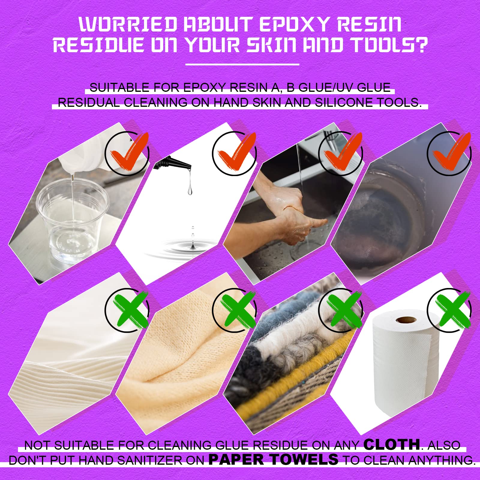 Puduo Resin Cleaner & Water Softener - Epoxy & UV Resin Remover Tool for Resin Molds - 8 oz Hand Scrub Soap for Artists & DIY Craft Projects - Perfect for Jewelry Making, Resin Art & Home Decor Cleaning
