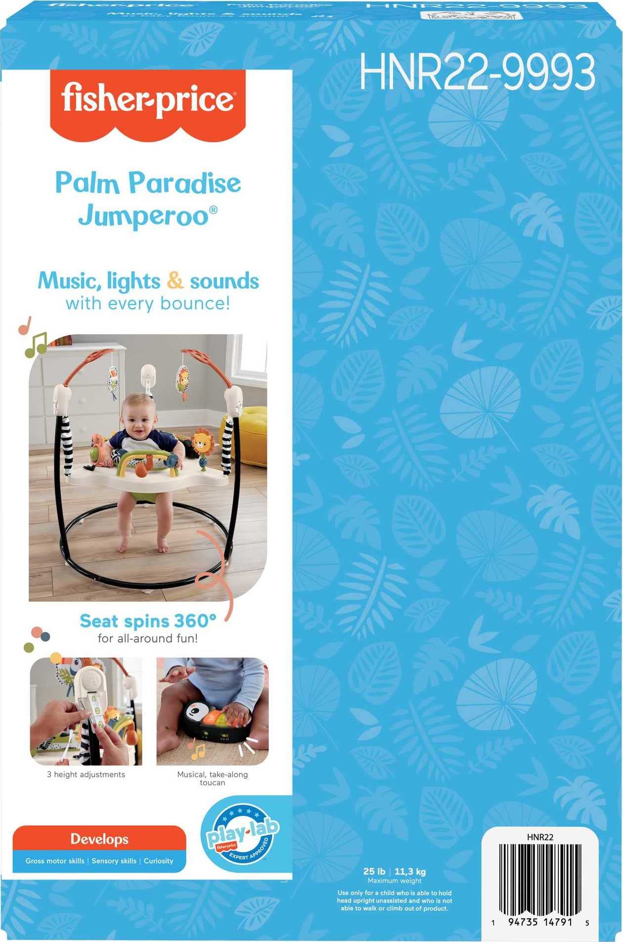 Fisher-Price Baby Bouncer Jumperoo Activity Center - Interactive Infant Toy with Music, Lights & Developmental Toys for Babies 6-12 Months | Perfect for Playtime, Learning & Motor Skills Development