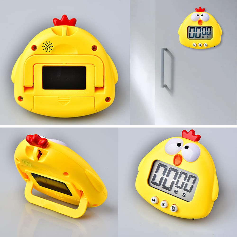 Cartoon Chick Electronic Timer - 99 Minute Kitchen Timer with Loud Alarm for Cooking, Baking, and Lab Experiments | Countdown Clock for Kids & Adults