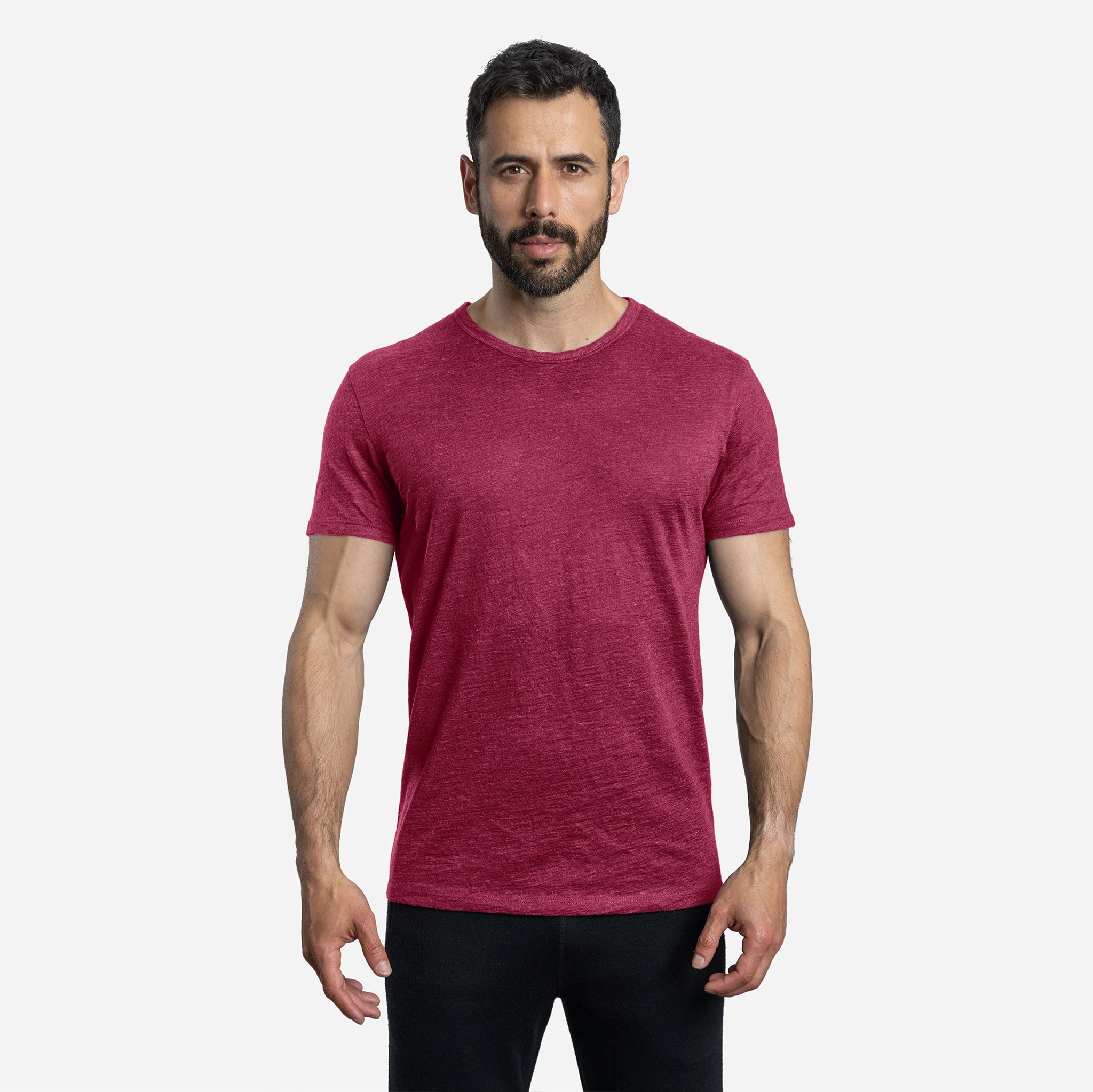 Ultralight Men's Alpaca Wool T-Shirt - 160 GSM Soft Crew Neck Tee for Outdoor Activities & Travel