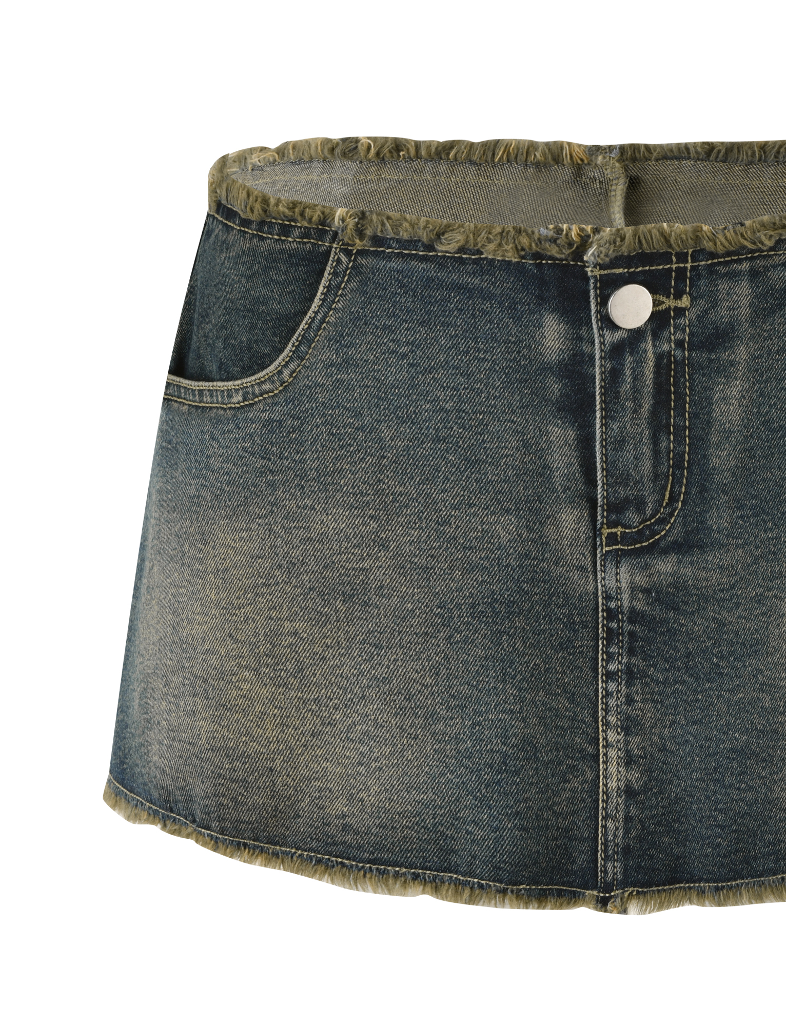 OPHELIE MINI SKORT Denim Blue - Women's High Waisted Stretch Denim Skort for Casual Wear, Summer Outfits & Beach Vacations