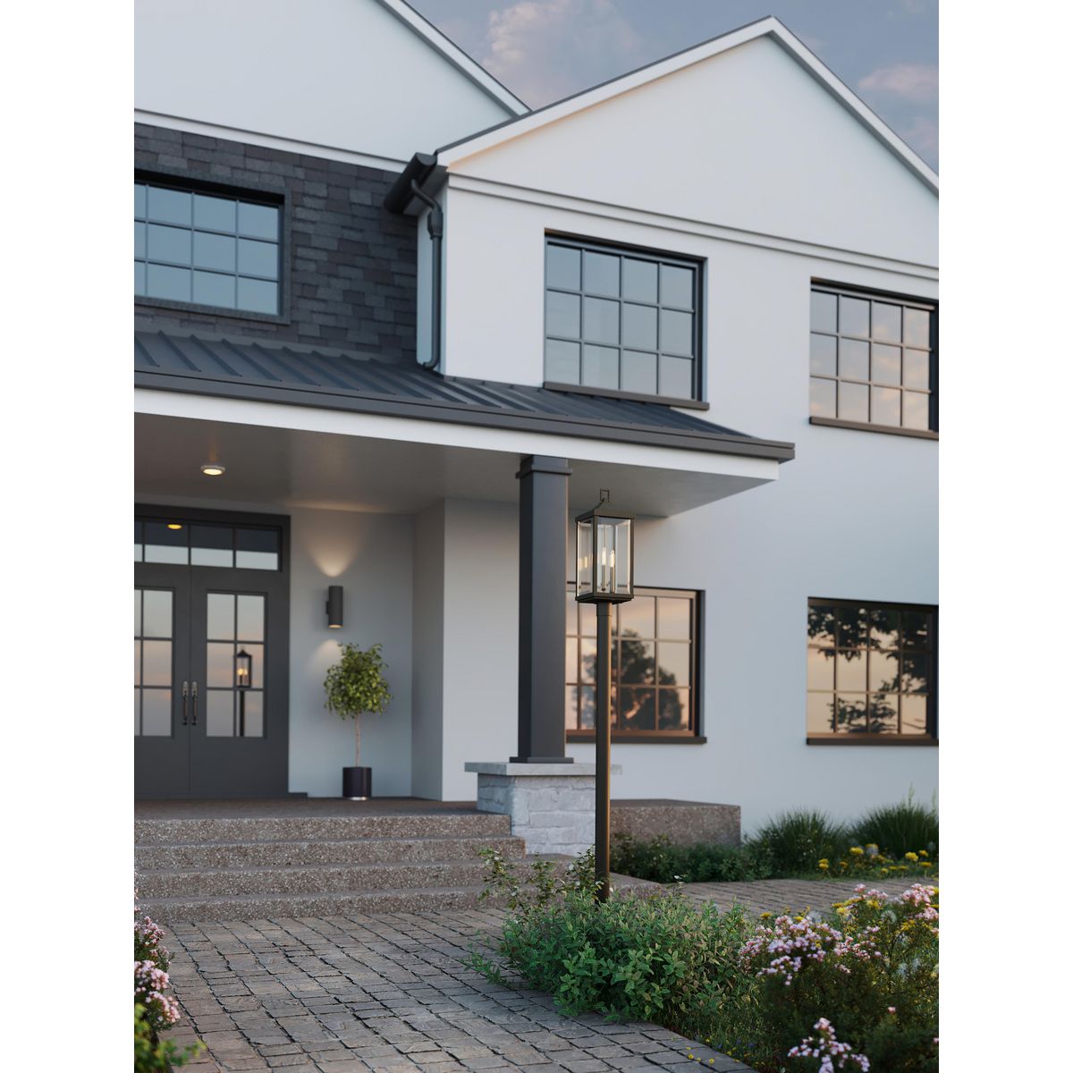 Gibbes Street Collection 3-Light Outdoor Post Lantern - Elegant Vintage Style Lighting for Porch, Garden, Patio & Entryway