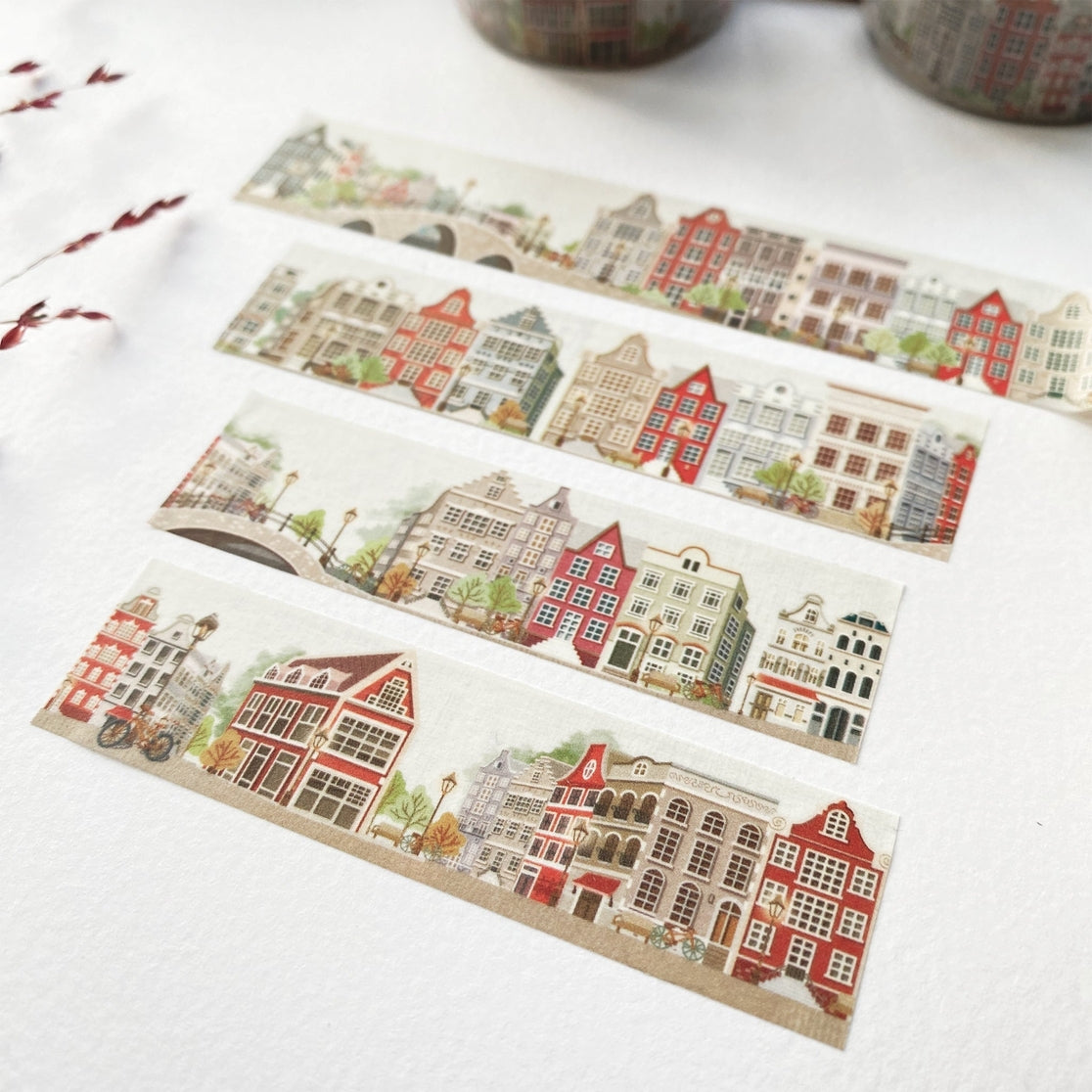 Amsterdam Washi Tape - Decorative Japanese Paper Tape for Scrapbooking, Journaling, Gift Wrapping & DIY Crafts - Perfect for Bullet Journals, Planners, and Home Decor