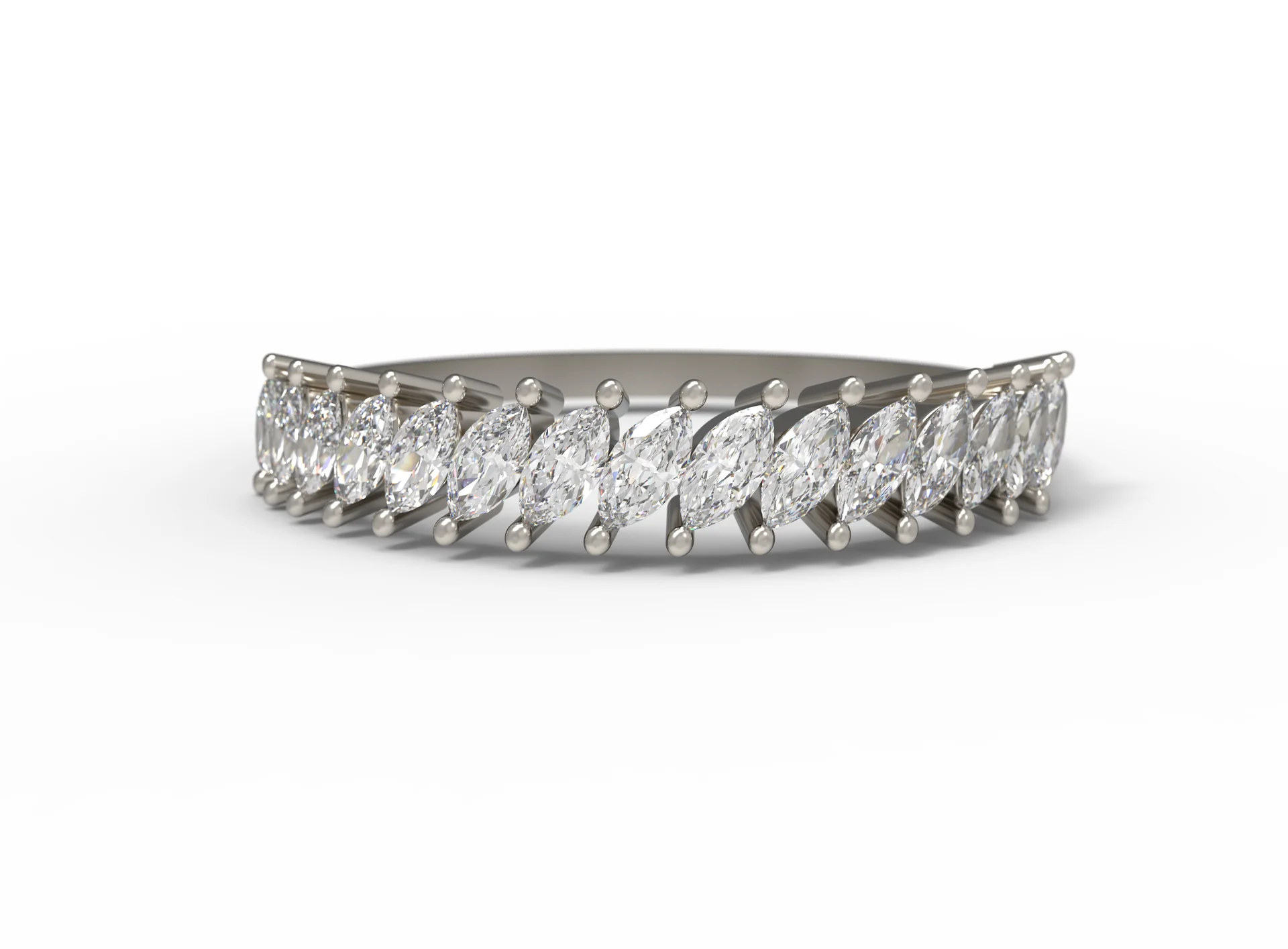 Lab Grown Diamond Band for Women - 14K White Gold Wedding Ring, Anniversary Gift, Stackable Band for Everyday Wear & Special Occasions