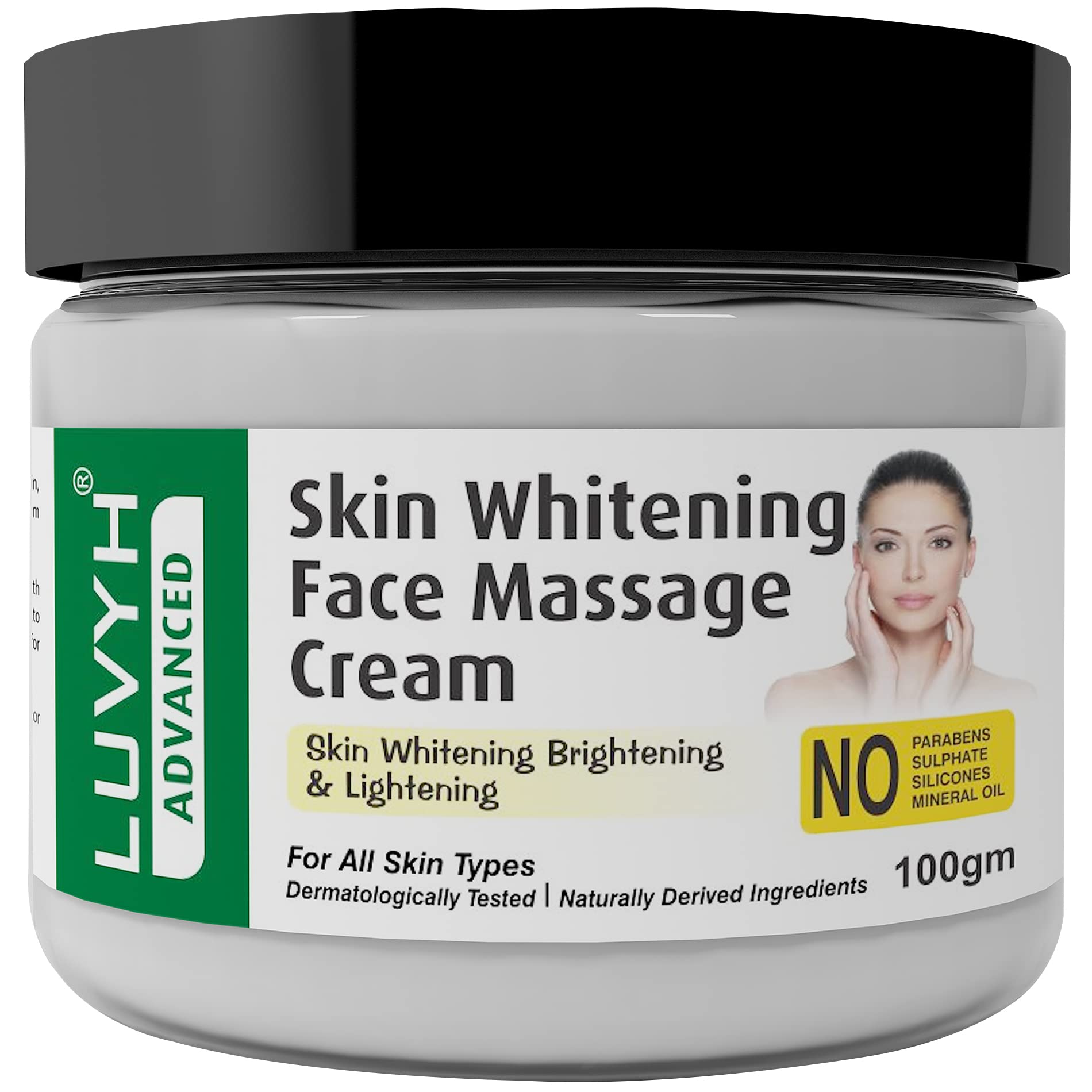 Luvyh Radiant Glow Skin Brightening Face Massage Cream - 100g Organic Brightening Cream with Natural Ingredients for Youthful Glow | Day & Night Moisturizer for Dull Skin, Dark Spots & Uneven Tone | Perfect for Daily Skincare Routine & Spa Treatments