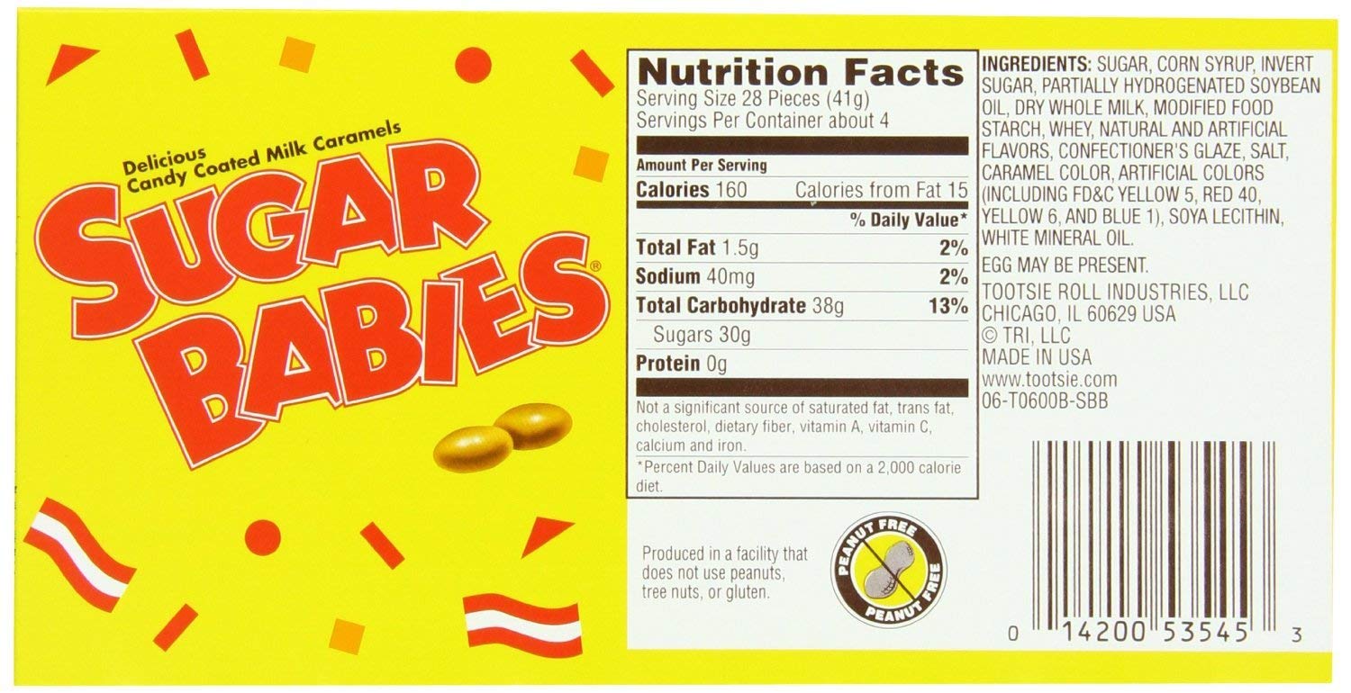Sugar Babies Theater Box Candy 6 Oz (Pack of 5) - Classic Caramel Chews for Movie Nights, Parties & Sweet Treats
