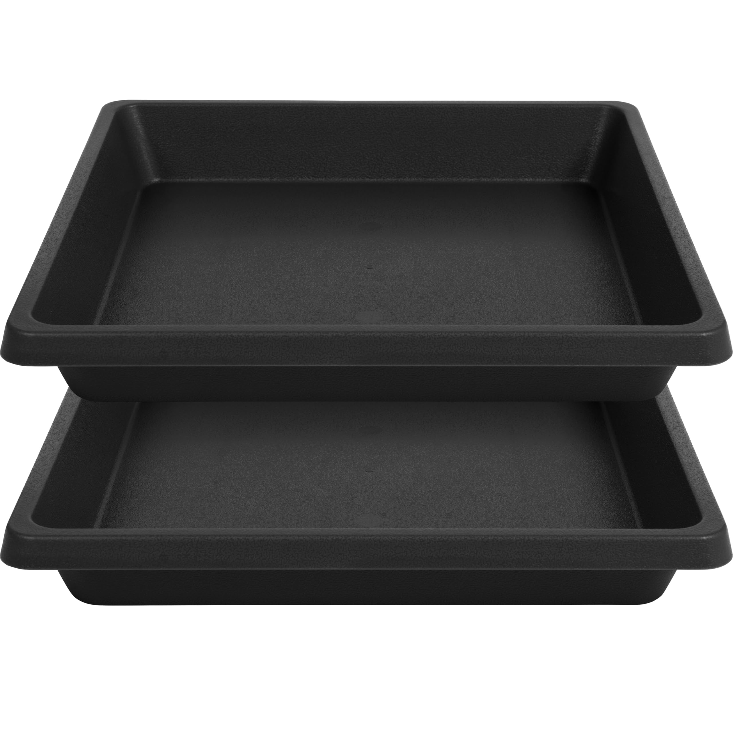 14 Inch Square Plant Saucers 2 Pack - Heavy Duty Plastic Plant Trays for 6-20 Inch Pots - Indoor/Outdoor Drip Trays for Potted Plants - Perfect for Home Garden, Balcony, Patio & Greenhouse Use