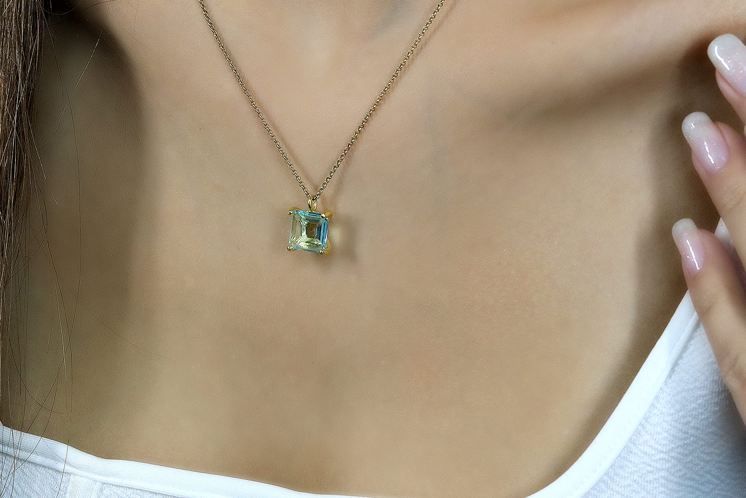 Sparkly Blue Topaz Necklace for Women - November Birthstone Jewelry Gift with Branded Box | Elegant Custom Gemstone Necklace for Parties, Weddings & Special Occasions
